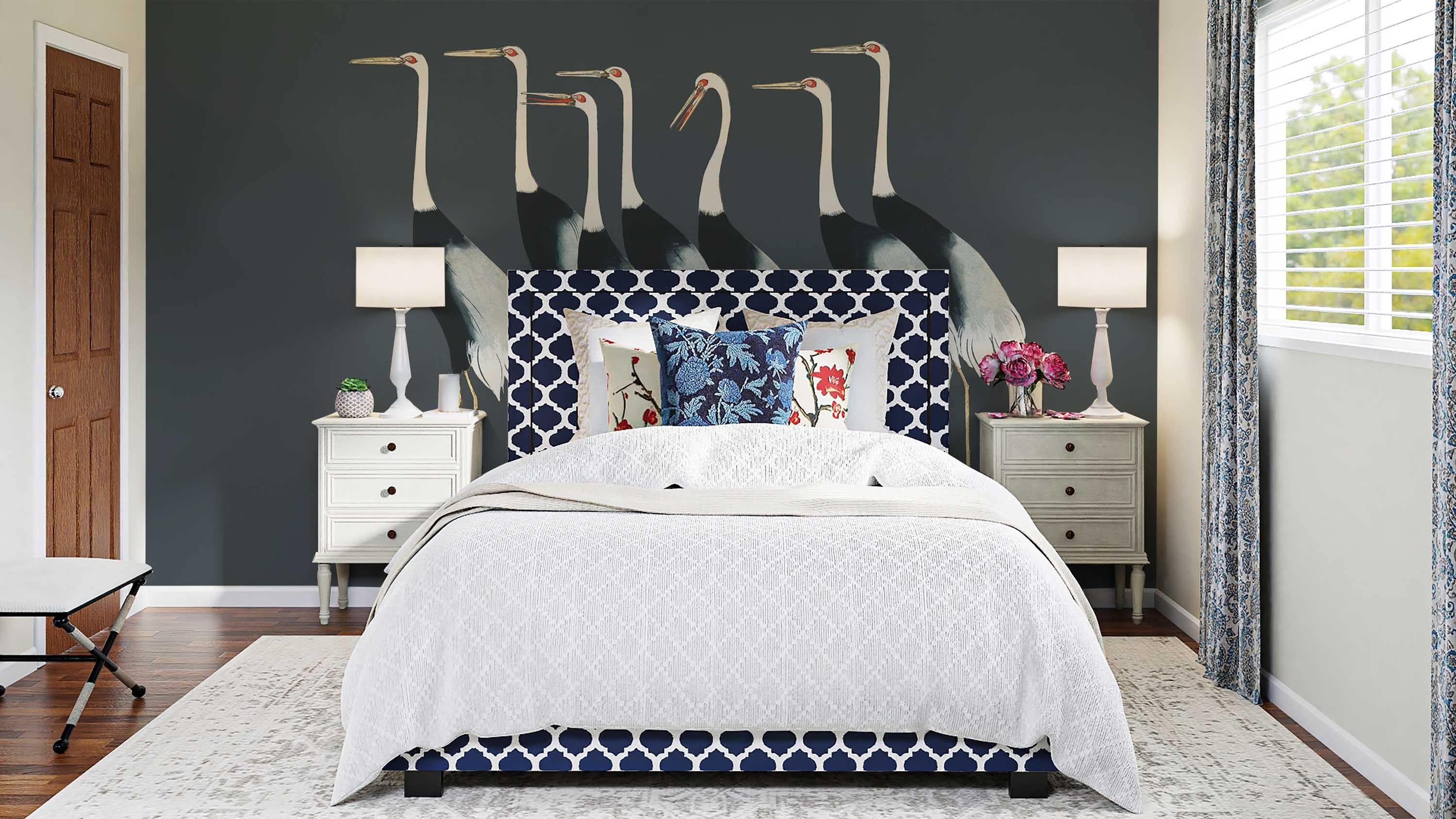 Japanese Red Crown Crane Wall Mural-Wall Mural-Eazywallz