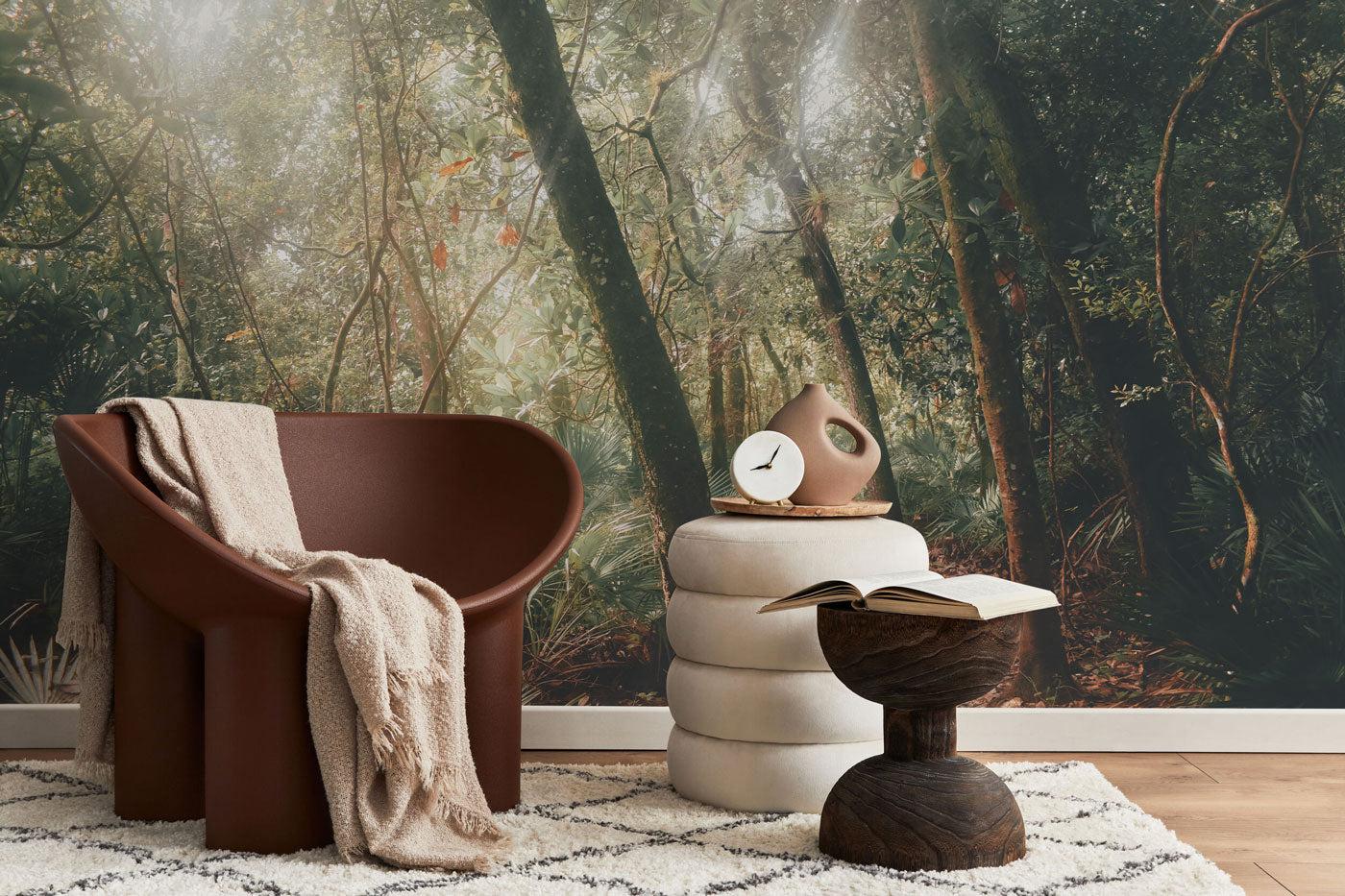 Jungle Sun Light Wall Mural-Wall Mural-Eazywallz