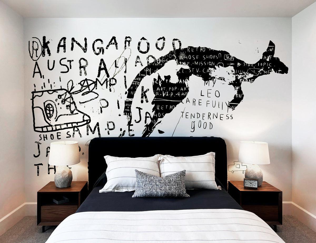 Kangaroo Graffiti Wall Mural-Wall Mural-Eazywallz