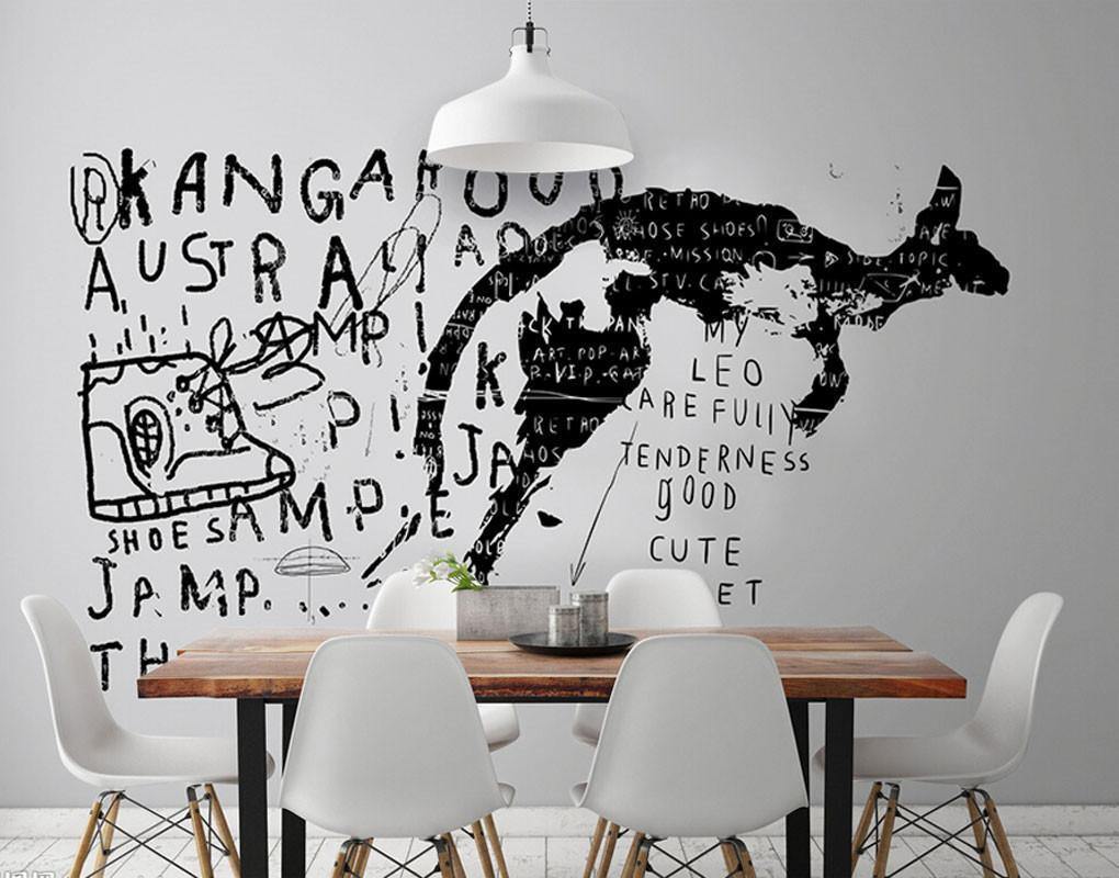 Kangaroo Graffiti Wall Mural-Wall Mural-Eazywallz