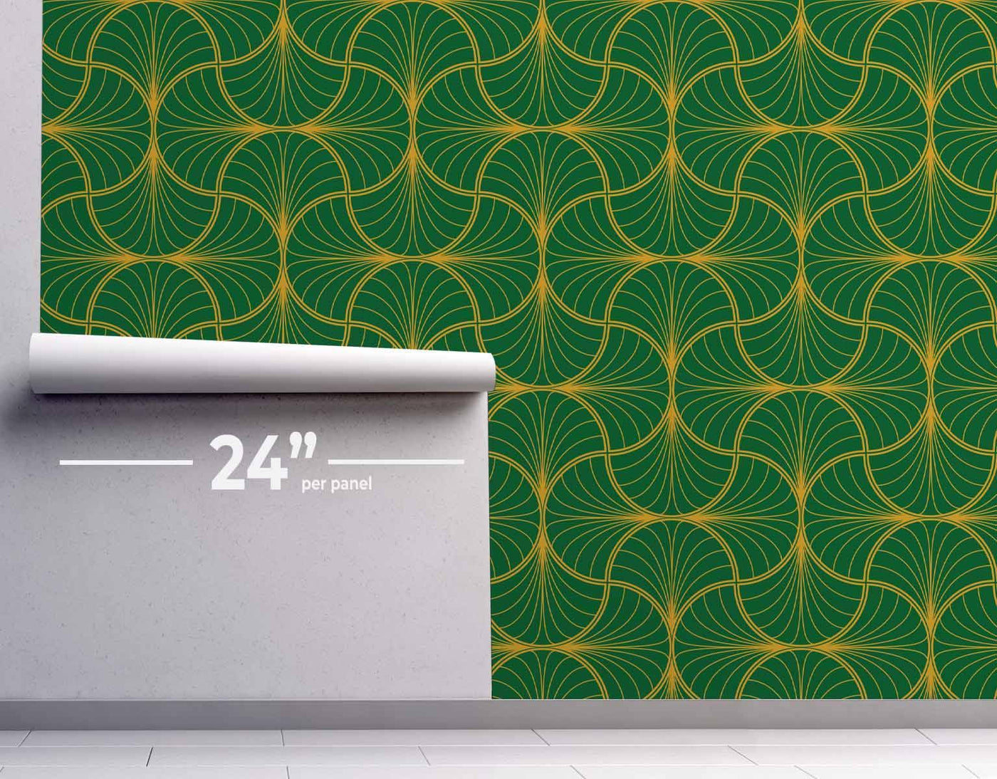 Kermit Green Art Deco Wallpaper #260-Repeat Pattern Wallpaper-Eazywallz
