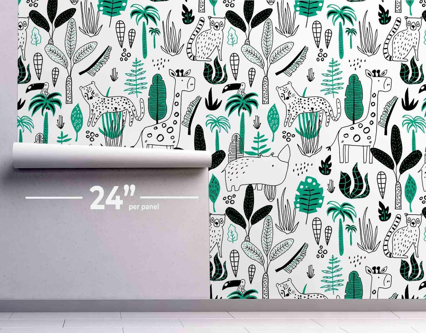 Kids Jungle Wallpaper #201-Repeat Pattern Wallpaper-Eazywallz