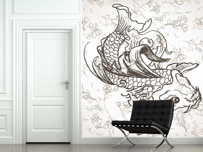Koi Fish Wall Mural-Wall Mural-Eazywallz