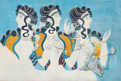 Ladies in Blue Wallpaper Mural-Wall Mural-Eazywallz