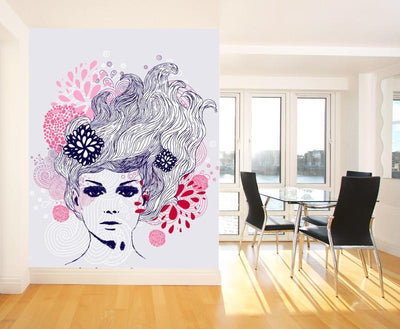 Lady Lines Wall Mural-Wall Mural-Eazywallz