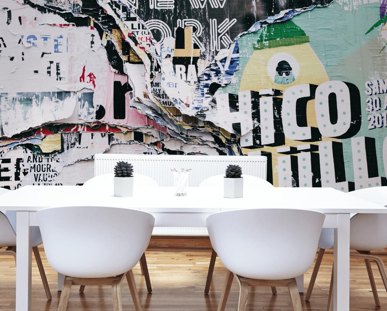 Layered Torn Posters Wall Mural-Wall Mural-Eazywallz