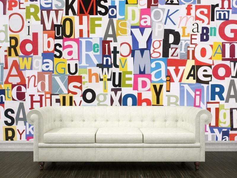 Letters Collage Wall Mural-Wall Mural-Eazywallz