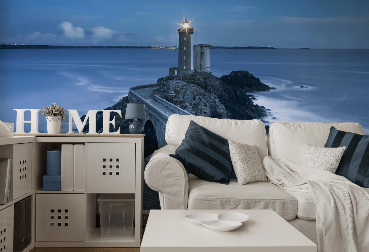 Lighthouse Walkway in France Wall Mural-Wall Mural-Eazywallz