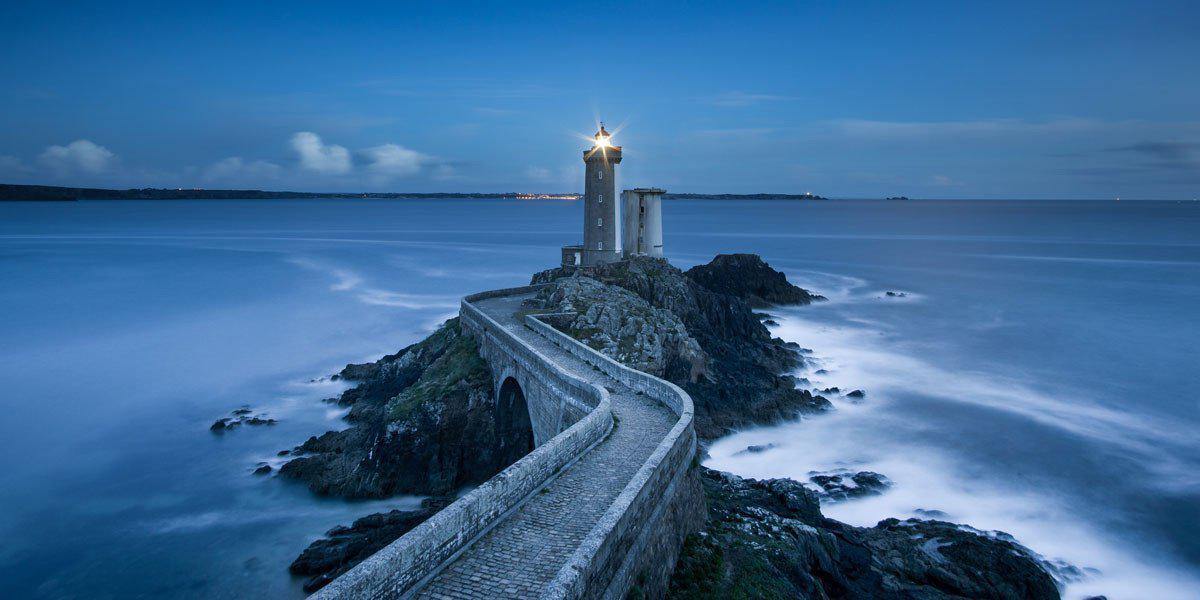 Lighthouse Walkway in France Wall Mural-Wall Mural-Eazywallz