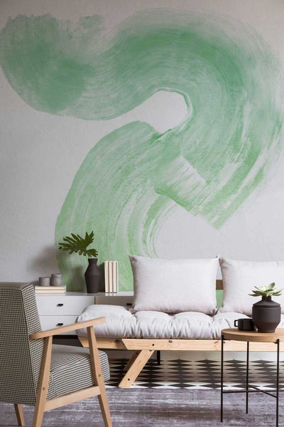 Lime Paint Brush Wall Mural-Wall Mural-Eazywallz