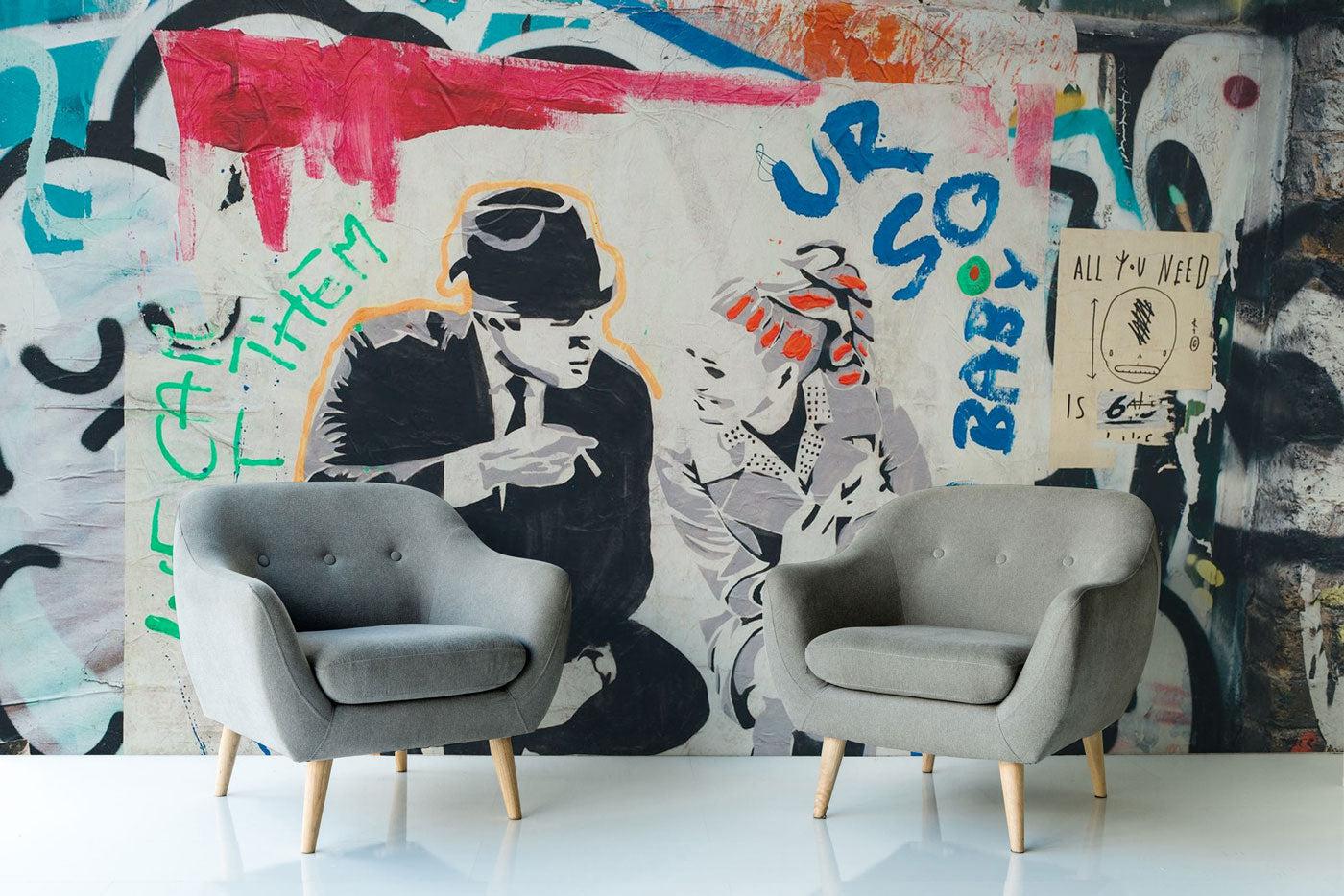 London Graffiti Art Wall Mural-Wall Mural-Eazywallz