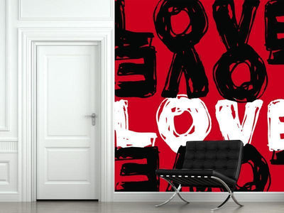 Love Illustration Wall Mural-Wall Mural-Eazywallz