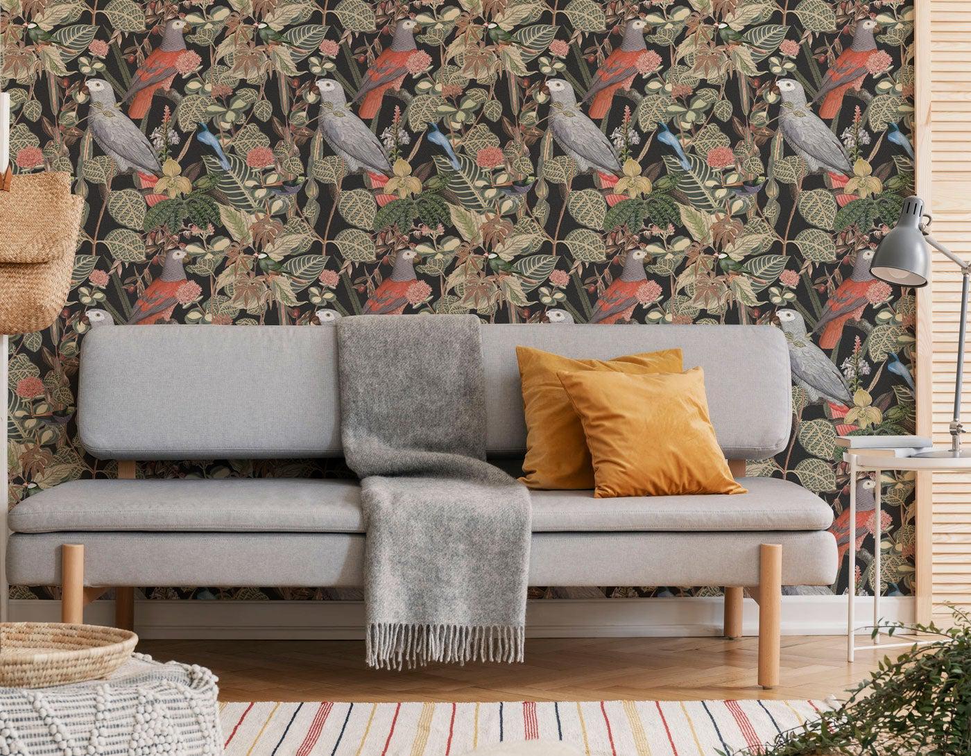 Macaw Jungle Wallpaper #289-Repeat Pattern Wallpaper-Eazywallz