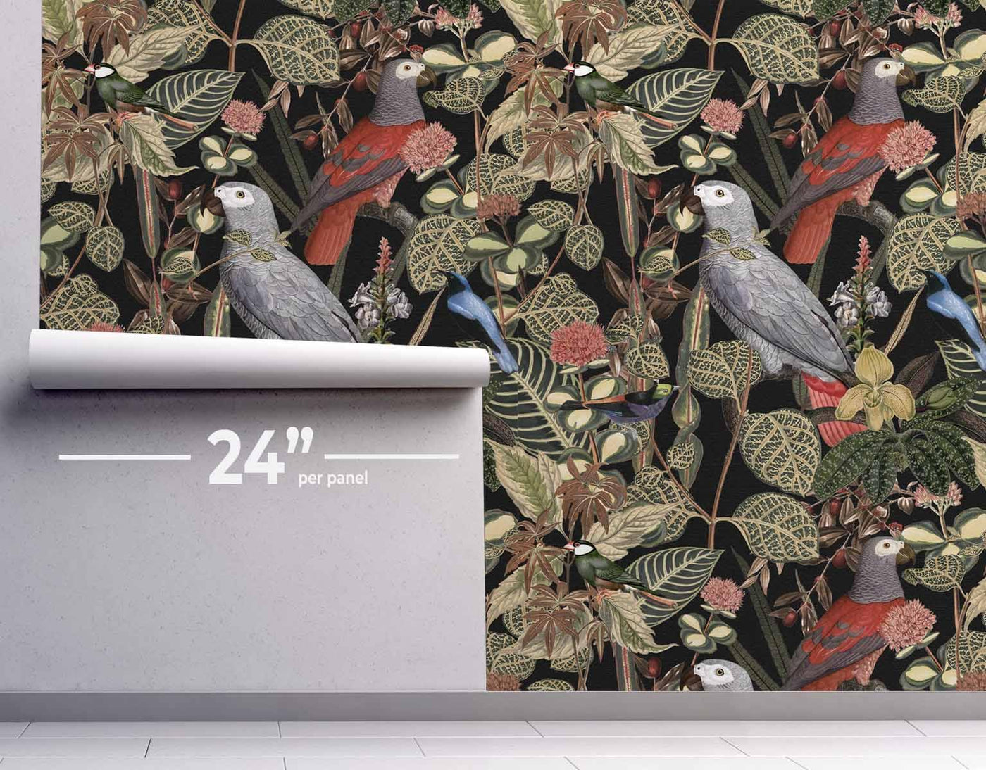 Macaw Jungle Wallpaper #289-Repeat Pattern Wallpaper-Eazywallz