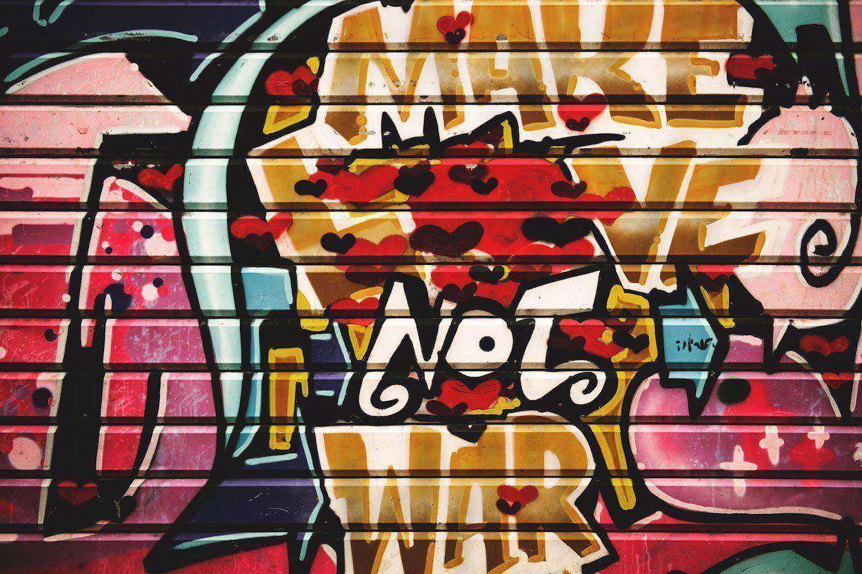 Make Love Not War Street Art Wall Mural-Wall Mural-Eazywallz