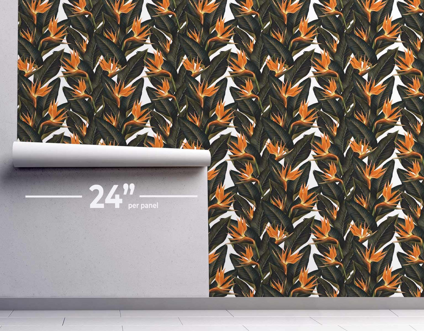 Mango Birds of Paradise Wallpaper #330-Repeat Pattern Wallpaper-Eazywallz