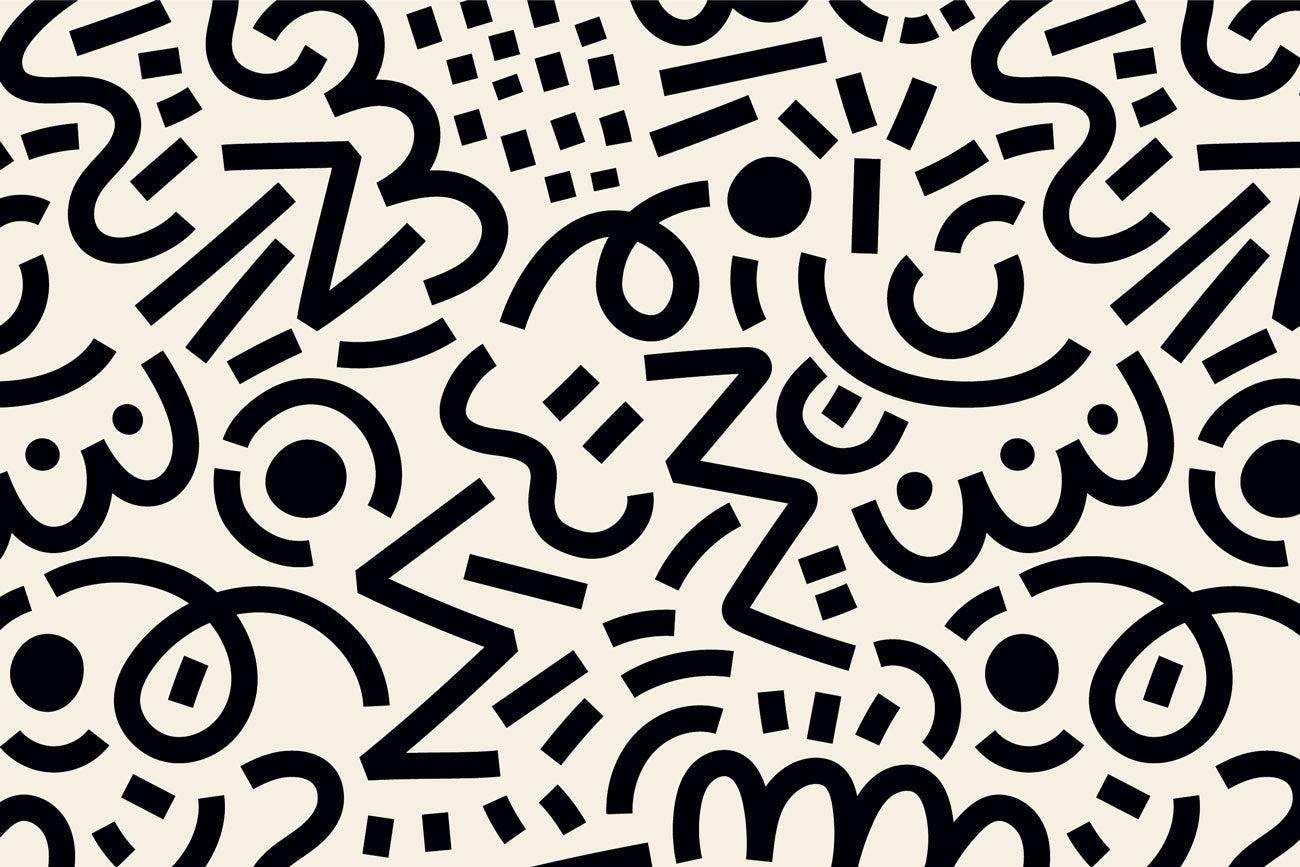 Memphis Doodles Wall Mural-Wall Mural-Eazywallz