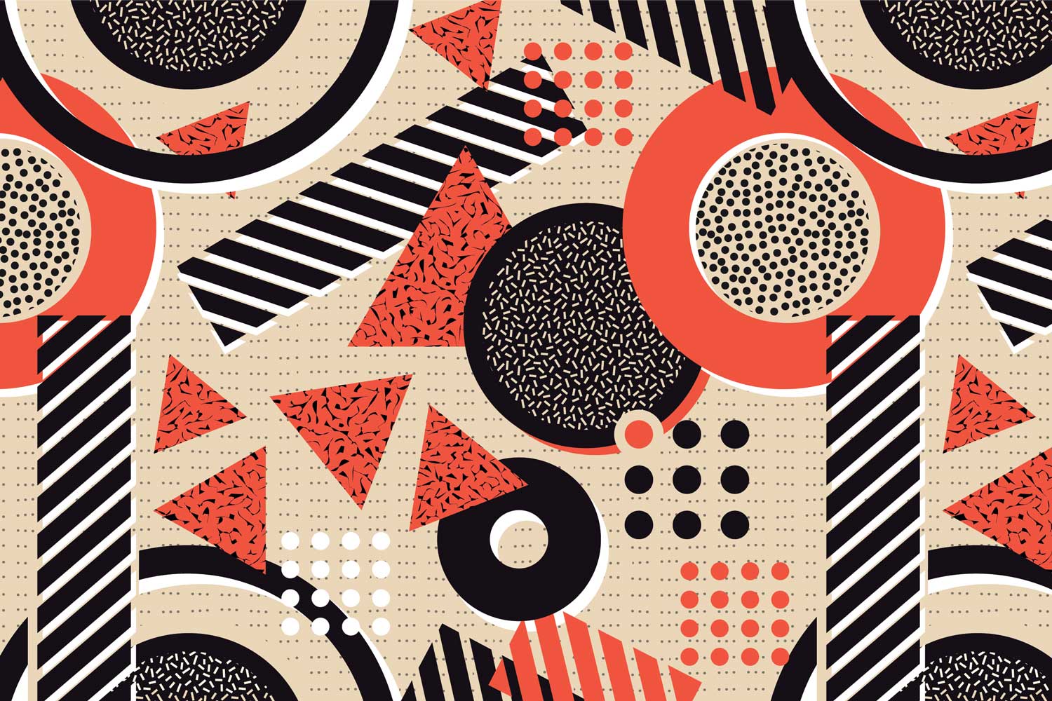 Memphis Shapes 2 Wall Mural-Wall Mural-Eazywallz