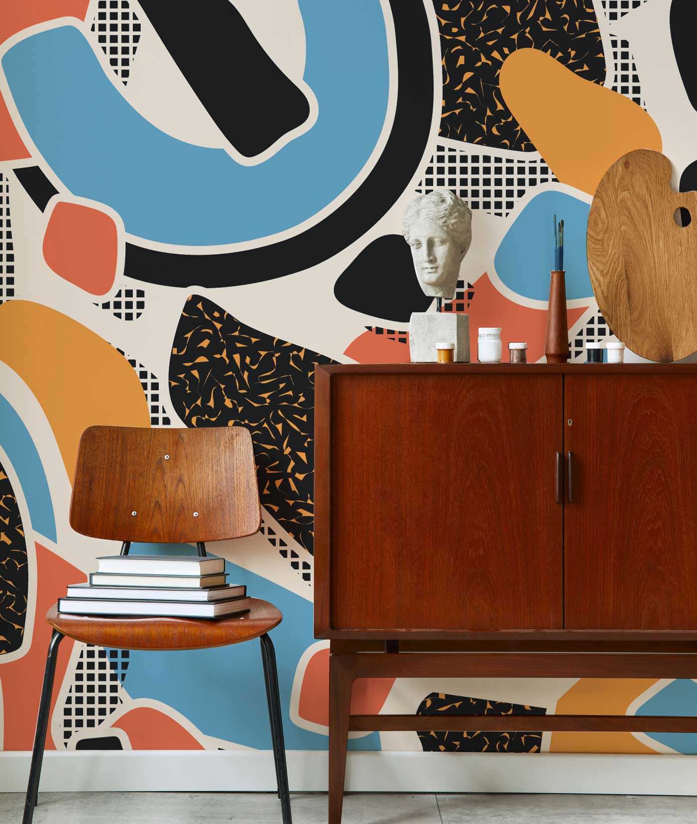 Memphis Shapes Wall Mural-Wall Mural-Eazywallz