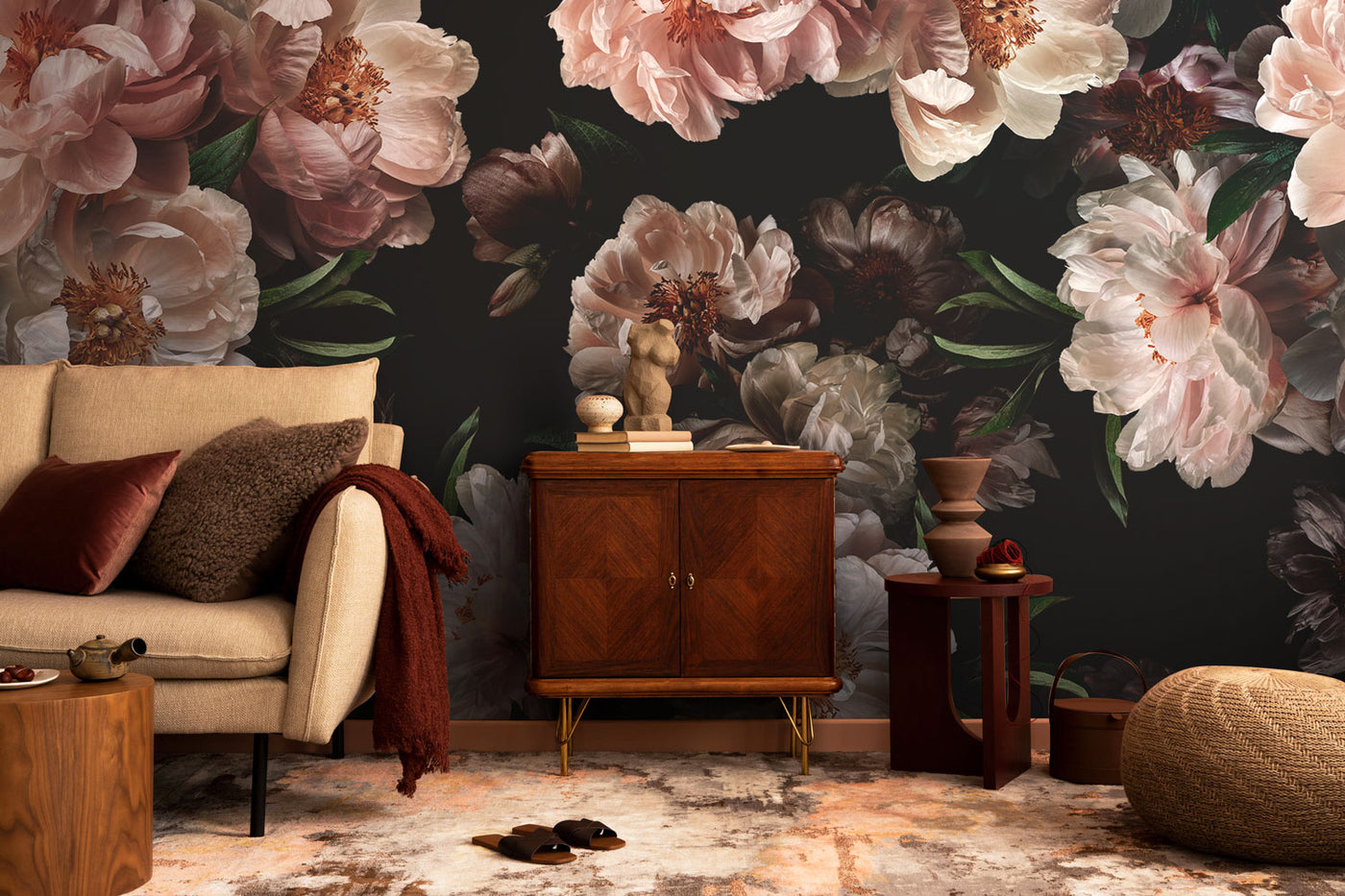 Midnight Floral 3 Wall Mural