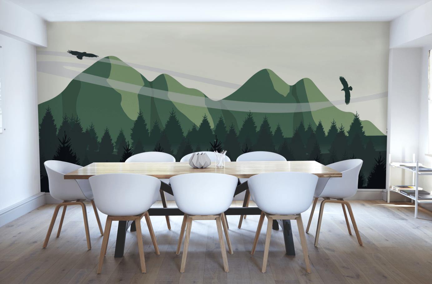 Minimal Abstract Forest Wall Mural-Wall Mural-Eazywallz