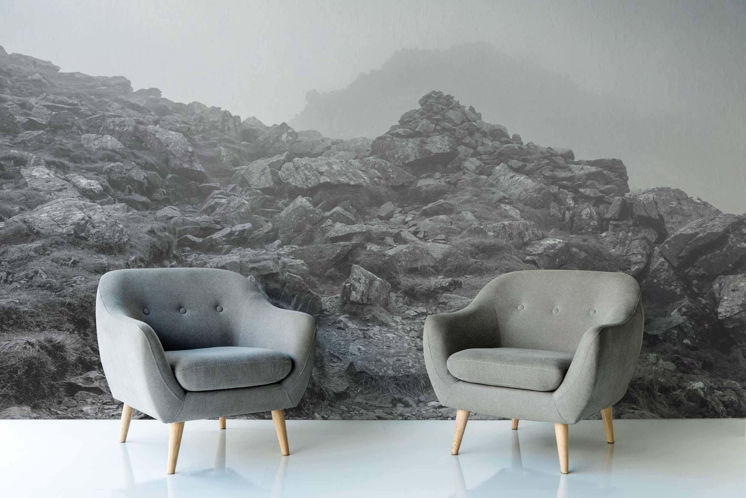 Minimal Rock Mountain Wall Mural-Wall Mural-Eazywallz