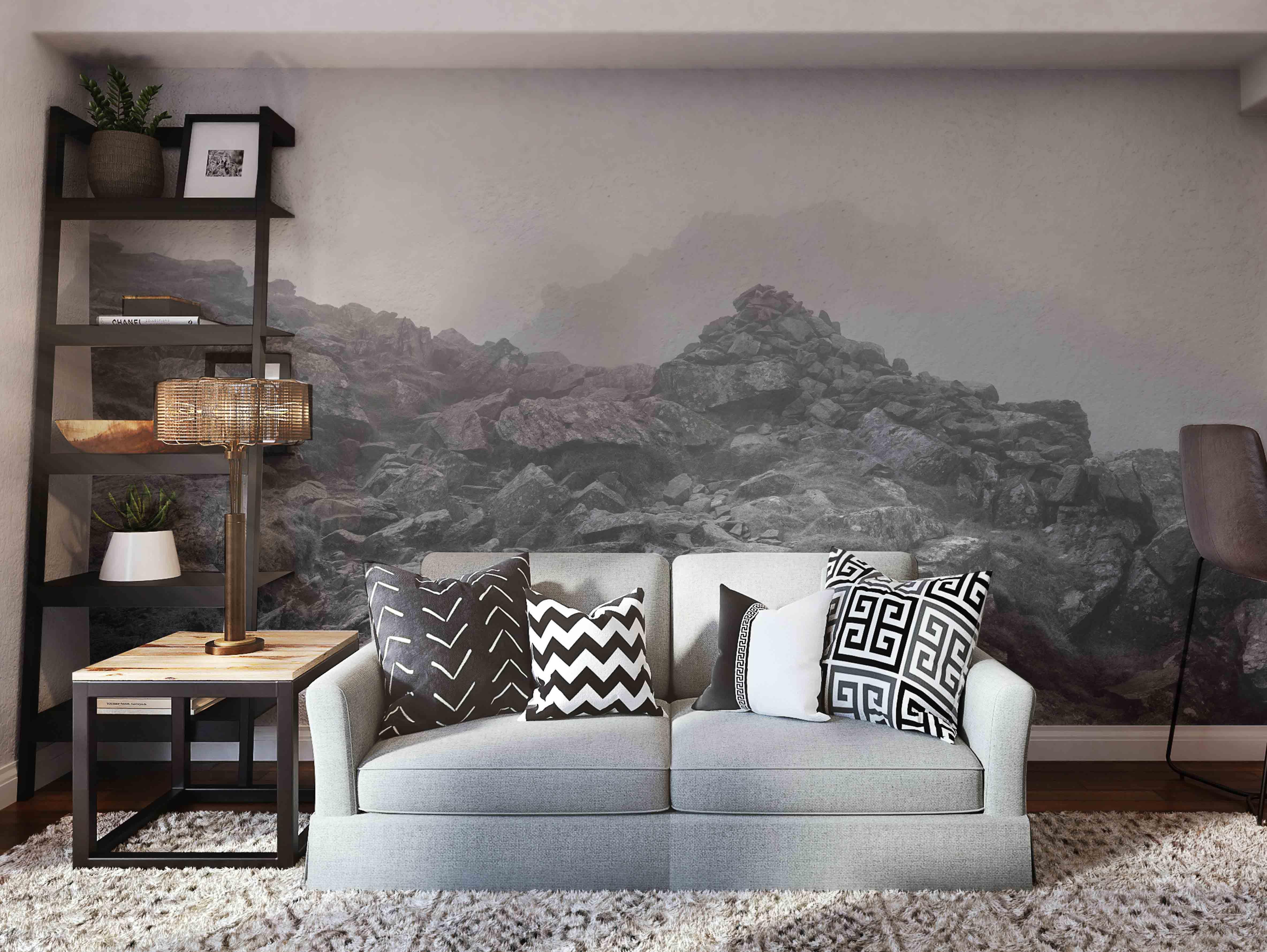 Minimal Rock Mountain Wall Mural-Wall Mural-Eazywallz
