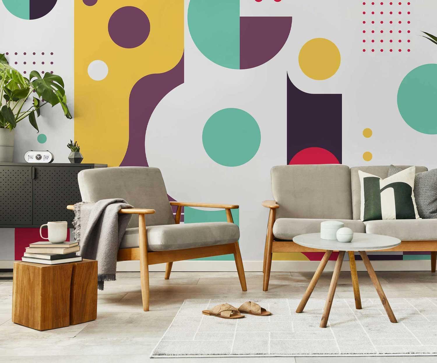 Mixed Abstract Bauhaus Wall Mural-Wall Mural-Eazywallz