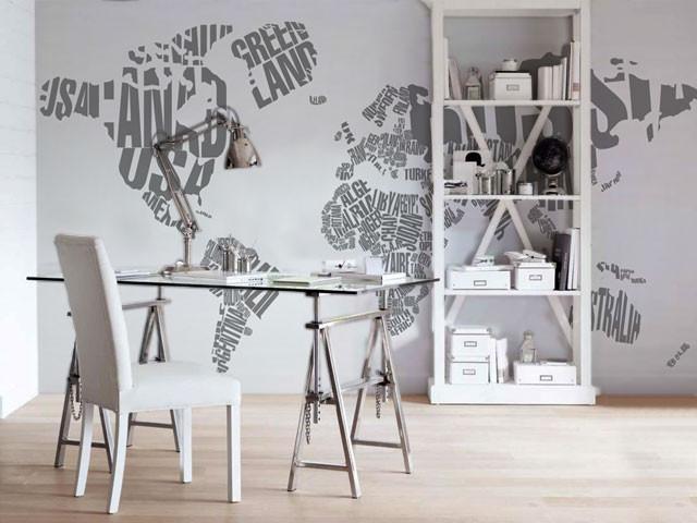 Modern World Map Wall Mural-Wall Mural-Eazywallz