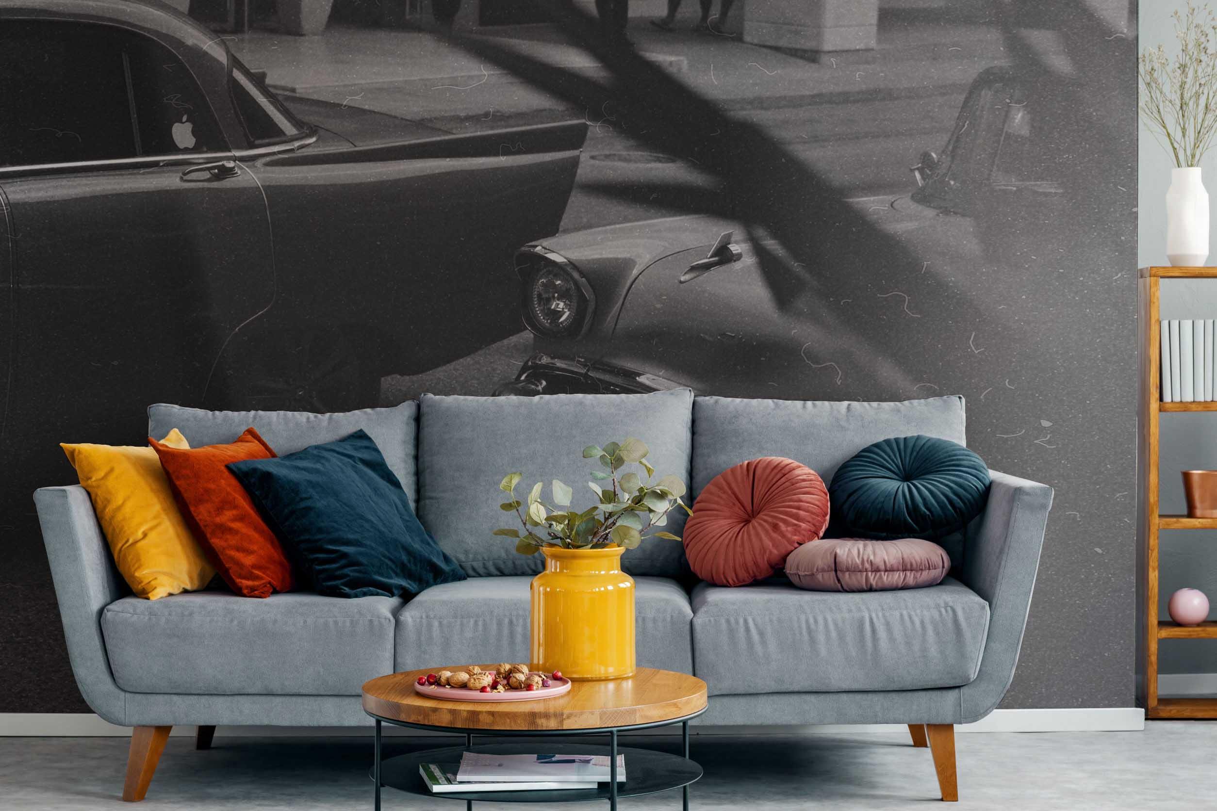 Monochrome Cars Mural Wallpaper-Wall Mural-Eazywallz