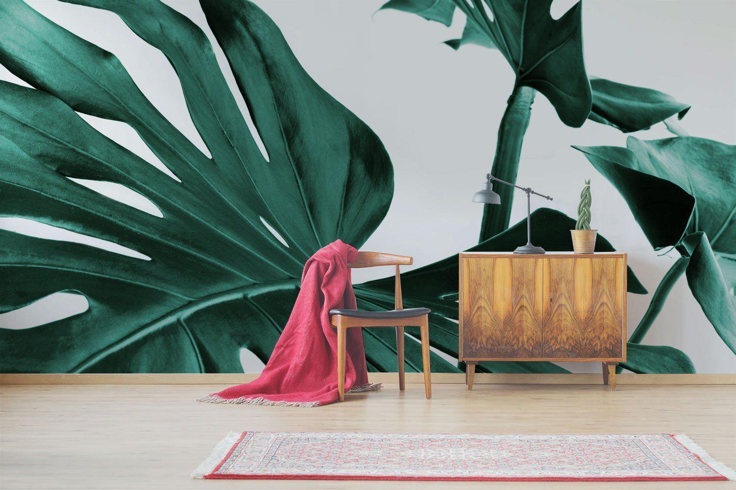 Monstera Leaves Wall Mural-Wall Mural-Eazywallz