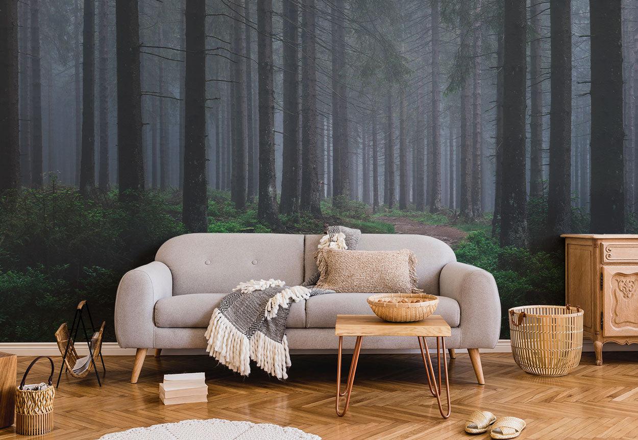 Moody Forest Wall Mural-Wall Mural-Eazywallz