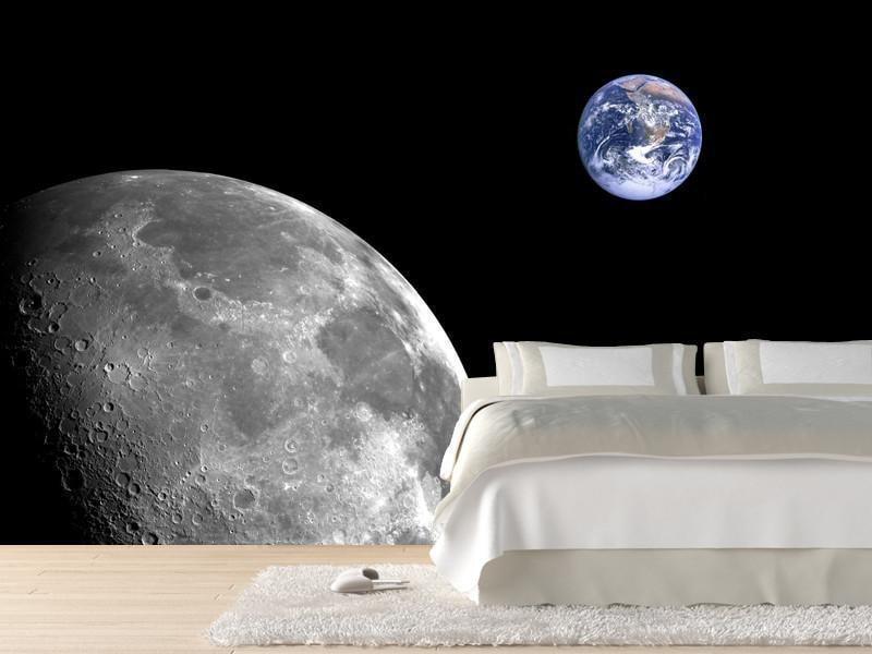 Moon and Earth Wall Mural-Wall Mural-Eazywallz