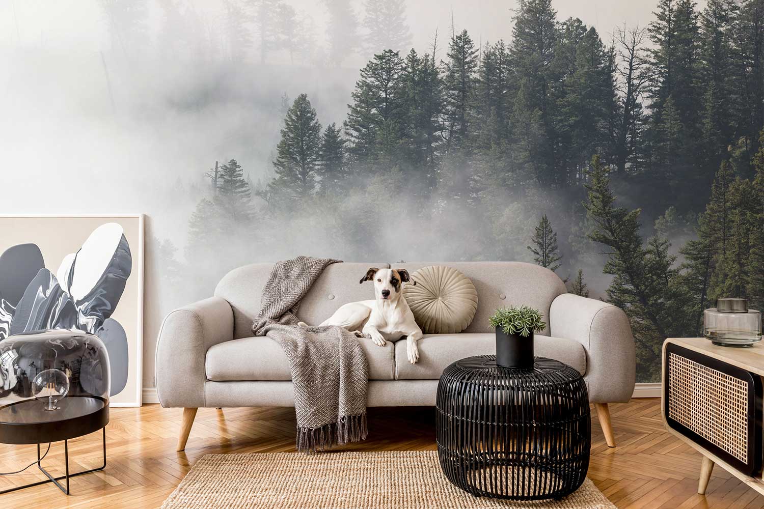 Morning Fog Through Tower Hall Wall Mural-Wall Mural-Eazywallz