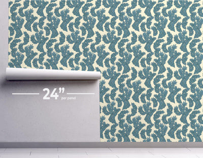 Morris Blue Floral Wallpaper #304-Repeat Pattern Wallpaper-Eazywallz