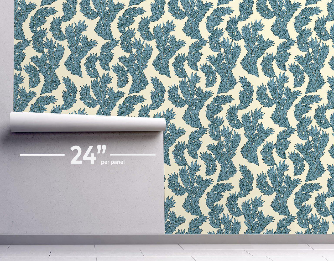Morris Blue Floral Wallpaper #304-Repeat Pattern Wallpaper-Eazywallz