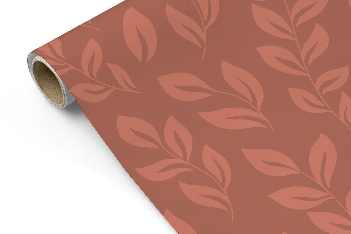 Morris Red Minimal Leaves Wallpaper #308-Repeat Pattern Wallpaper-Eazywallz