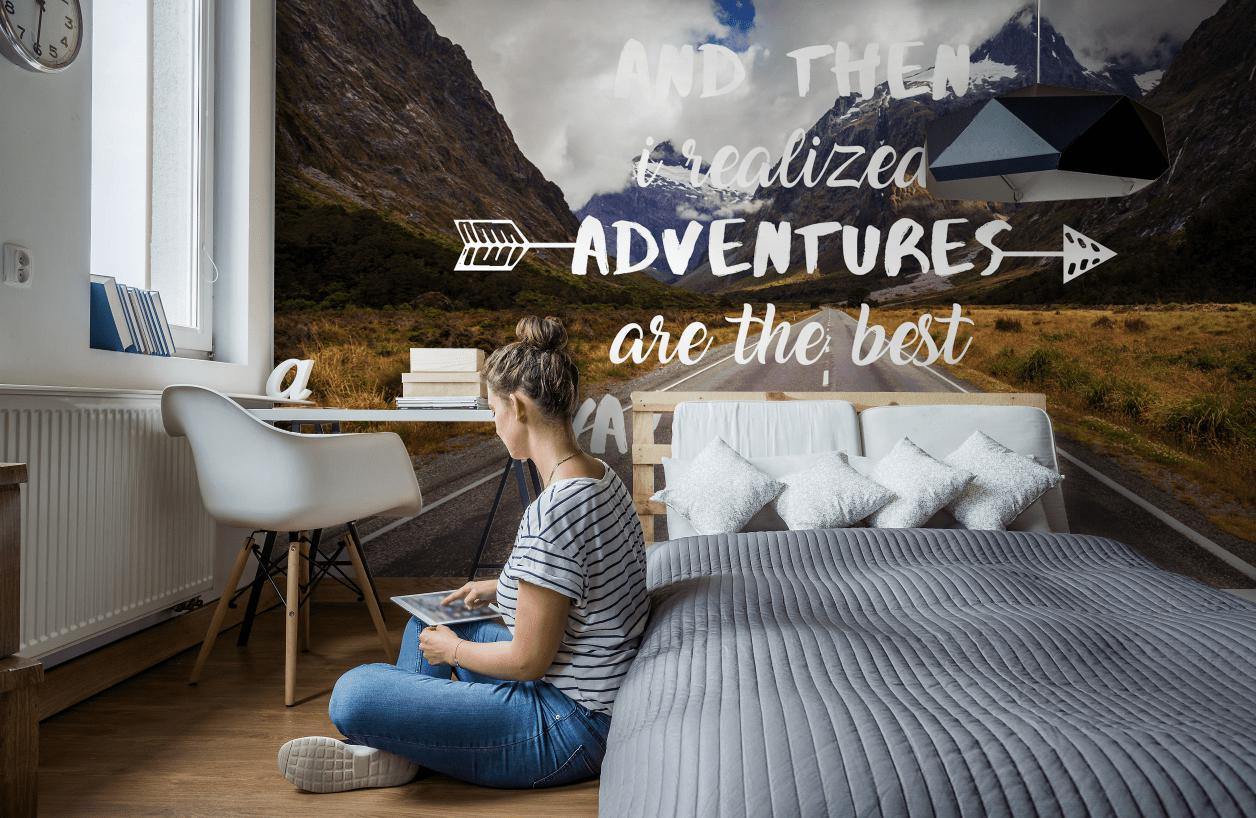Mountain Adventures Quote Wall Mural-Wall Mural-Eazywallz