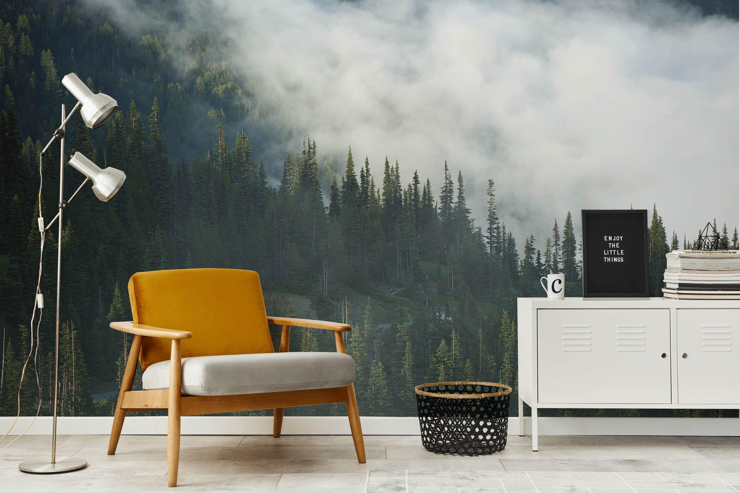 Mountain Clouds Mural Wallpaper-Wall Mural-Eazywallz