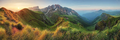 Mountain sunrise panorama in Dolomites Passo Giau Wall Mural-Wall Mural-Eazywallz