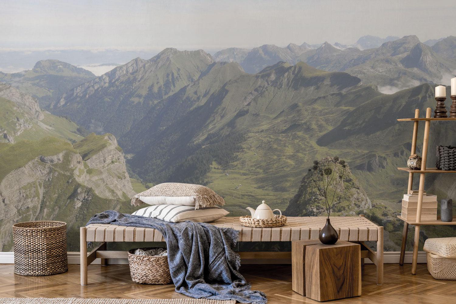 Mountains in Switzerland Wall Mural-Wall Mural-Eazywallz