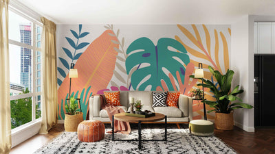 Multi color Jungle Utopia Wall Mural-Wall Mural-Eazywallz