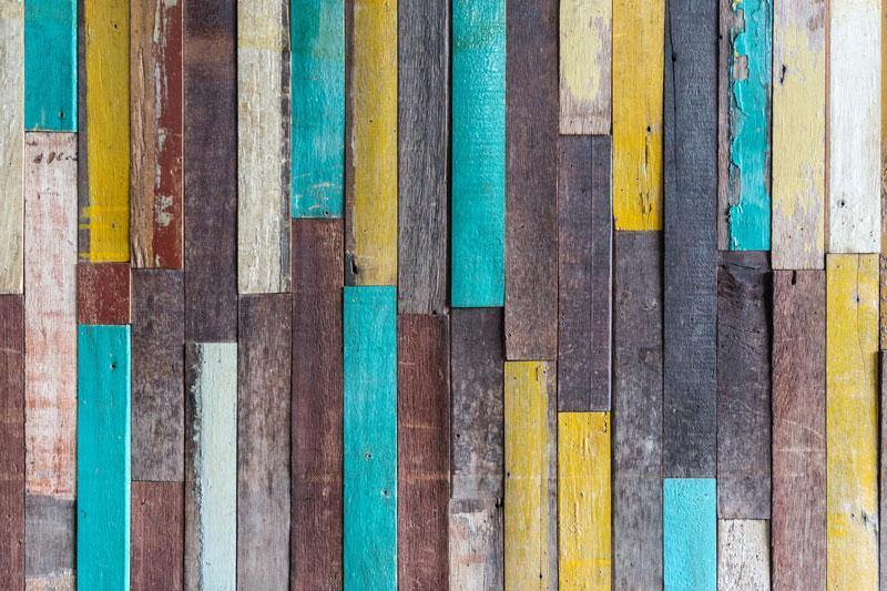 Multicoloured Planks Wallpaper Mural-Wall Mural-Eazywallz