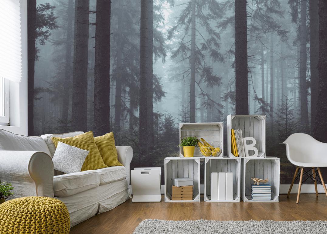 Mysterious Forest in Fog Wall Mural-Wall Mural-Eazywallz