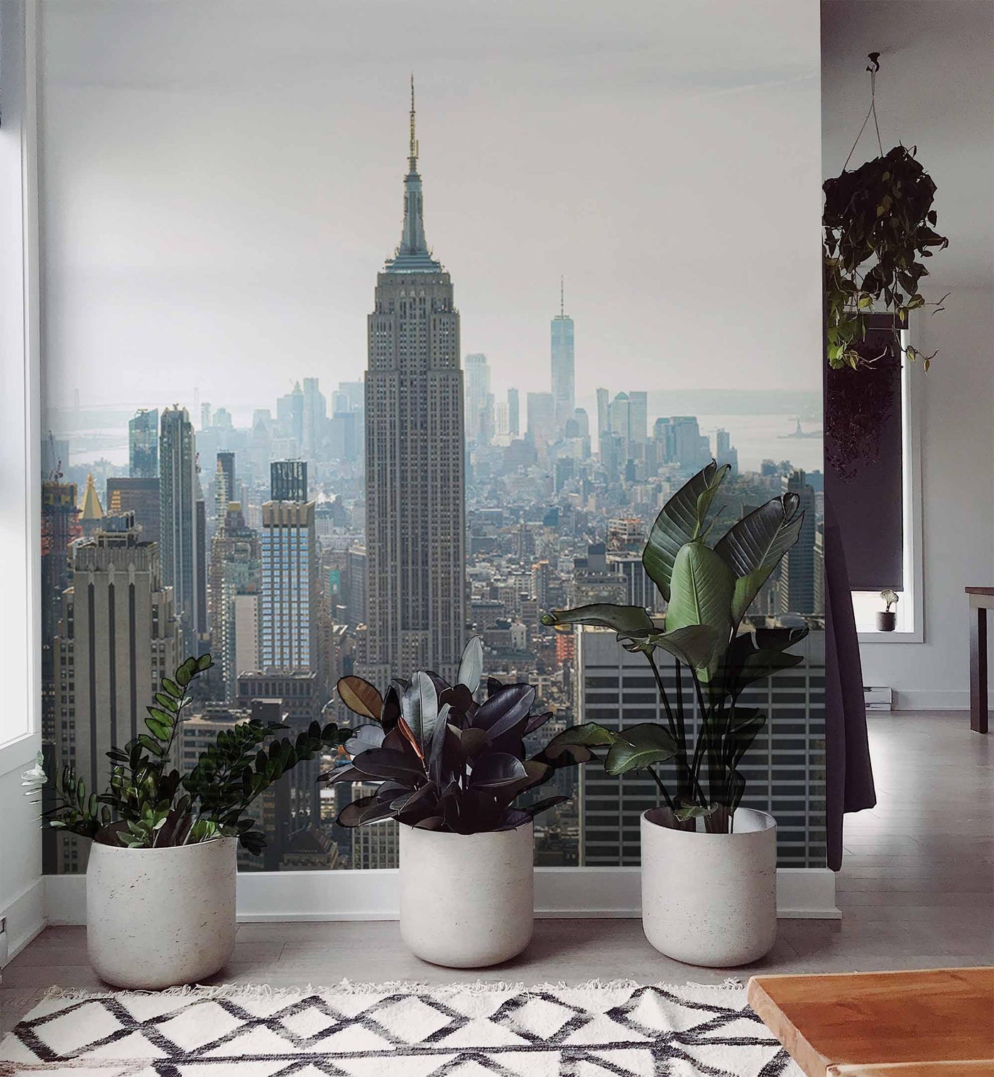NYC under White Sky Wallpaper Mural-Wall Mural-Eazywallz