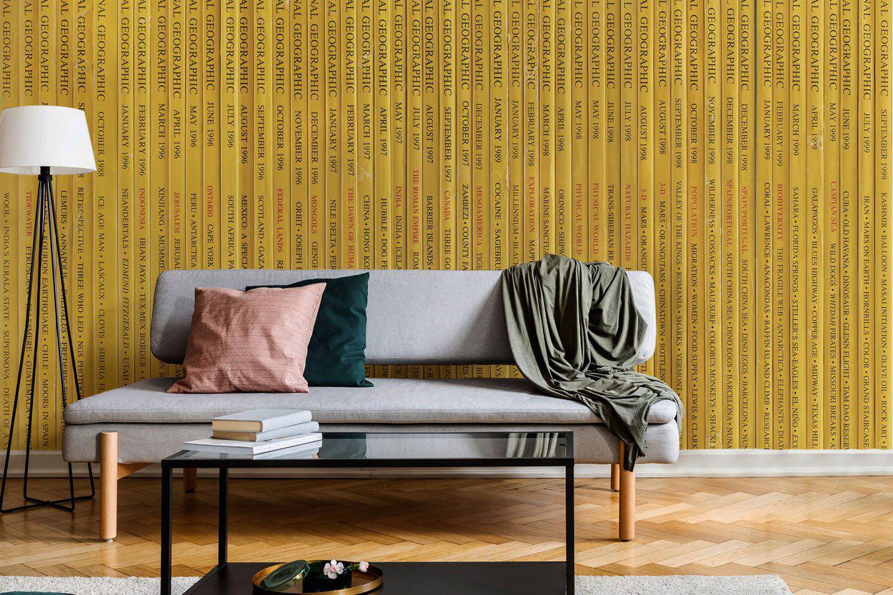 National Geographic Book Stack Mural-Wall Mural-Eazywallz