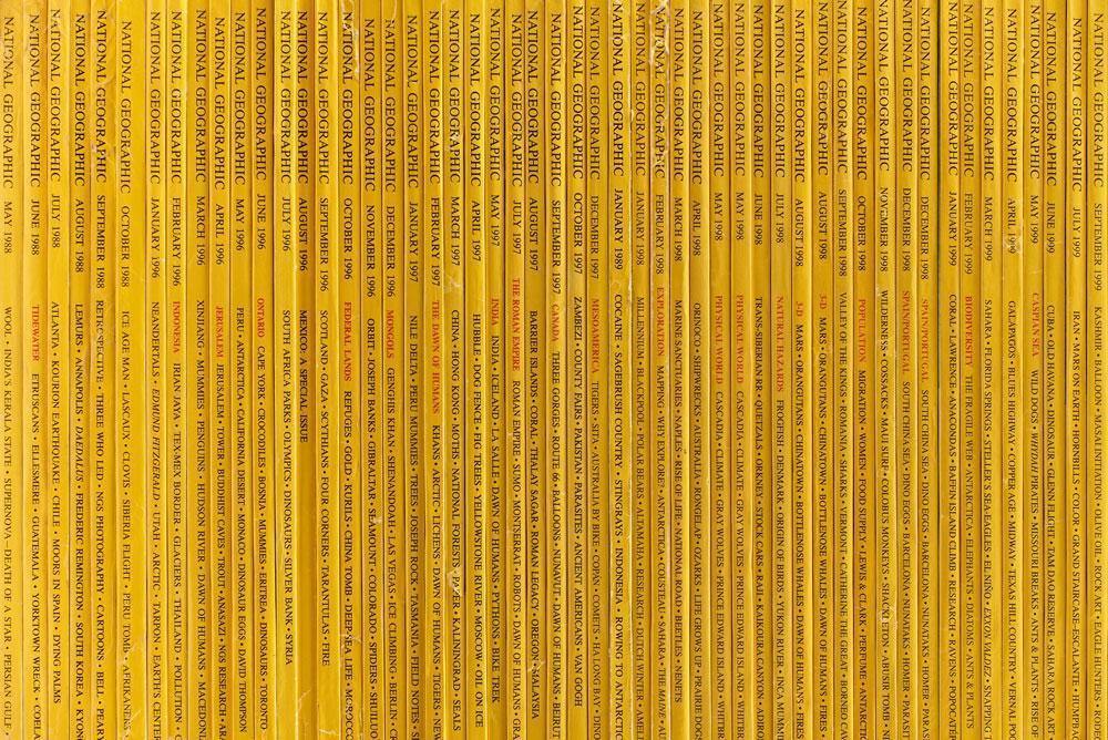 National Geographic Book Stack Mural-Wall Mural-Eazywallz