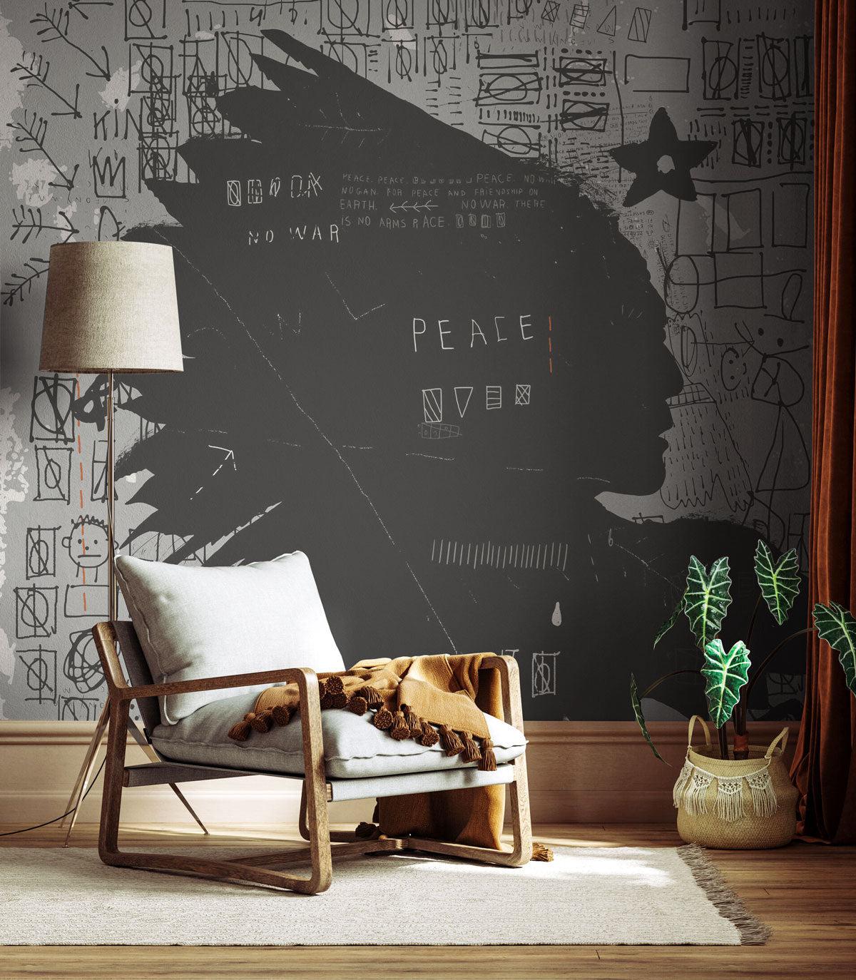 Native Grunge Art Wall Mural-Wall Mural-Eazywallz
