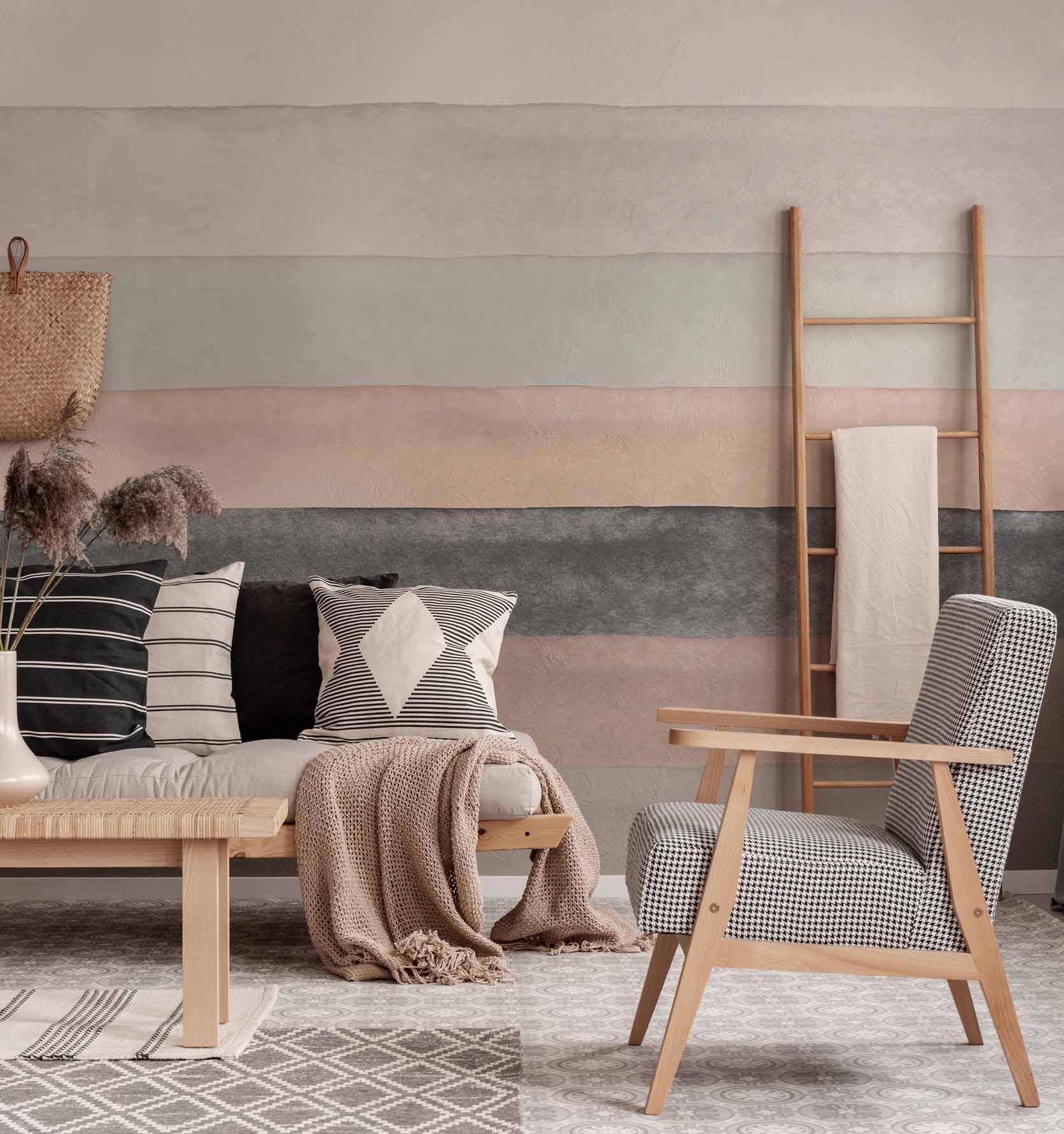 Natural Abstract Stripes 2 Wall Mural-Wall Mural-Eazywallz