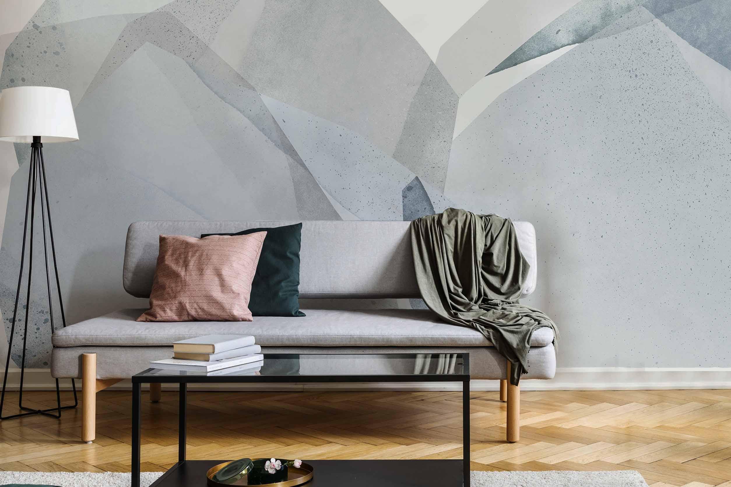 Natural Blue Creme Abstract 2 Wall Mural-Wall Mural-Eazywallz